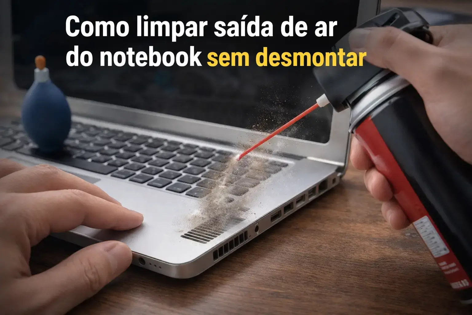 Como limpar saída de ar do notebook sem desmontar