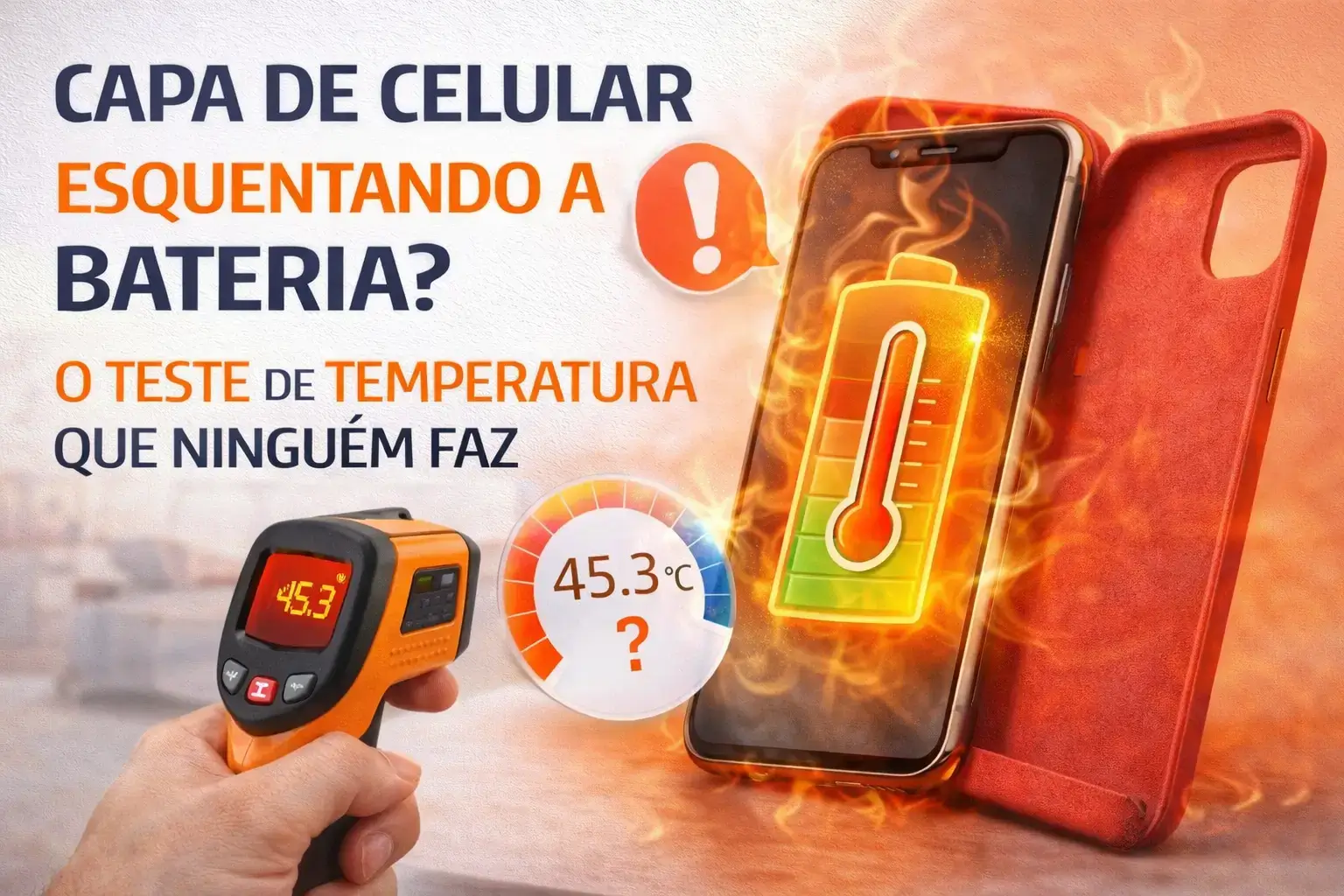 Capa de celular esquentando a bateria O teste de temperatura que ninguém faz