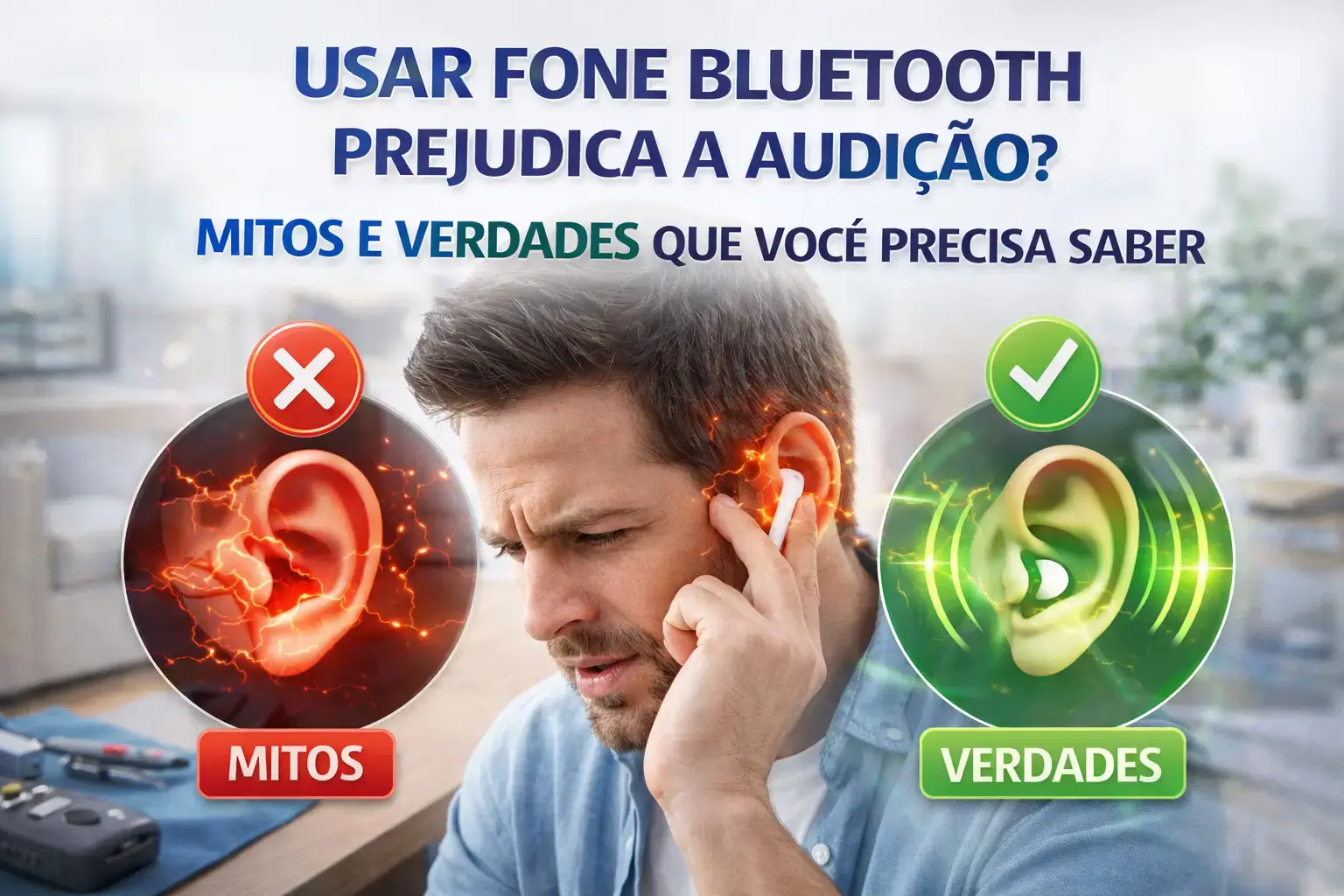 Usar fone Bluetooth prejudica a audição